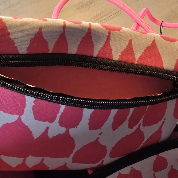 Parker & Hyde Pink and White Tote with Matching Clutch, Neoprene - Picture 9 of 15